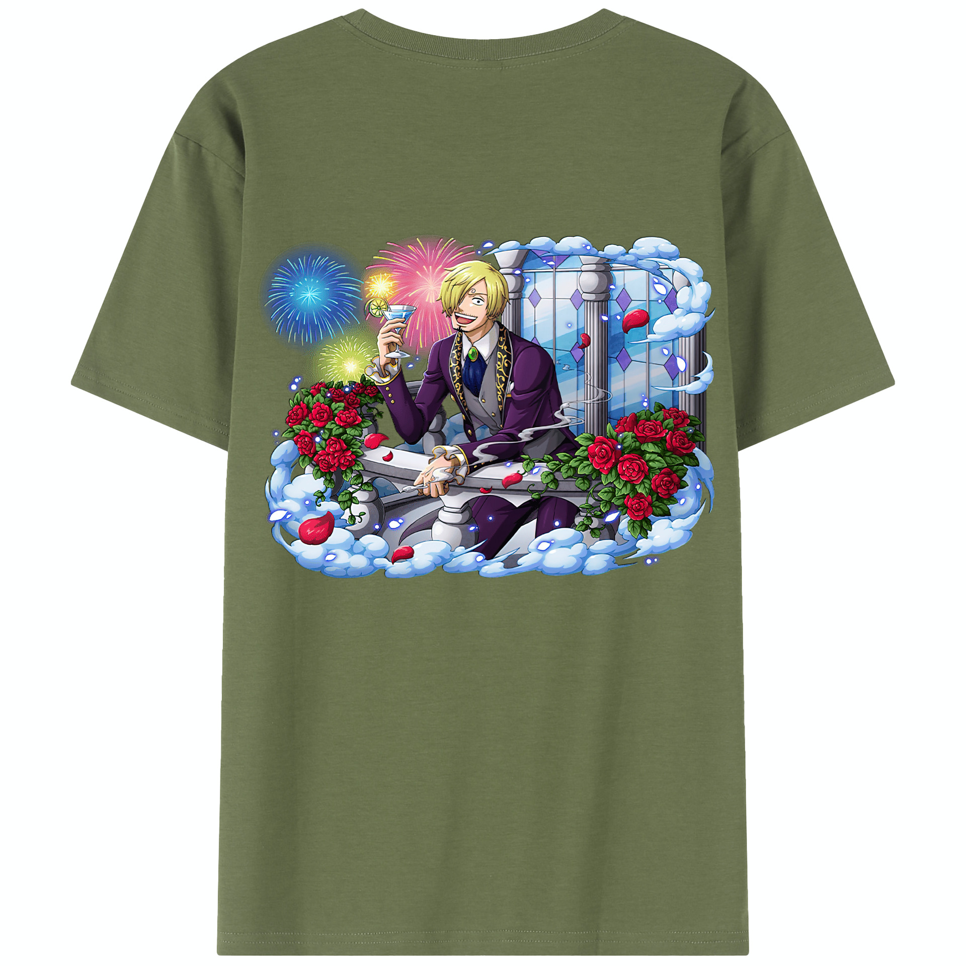 ワンピース サンジ ONE PIECE Sanji 綿100％半袖Tシャツ（背面プリント）